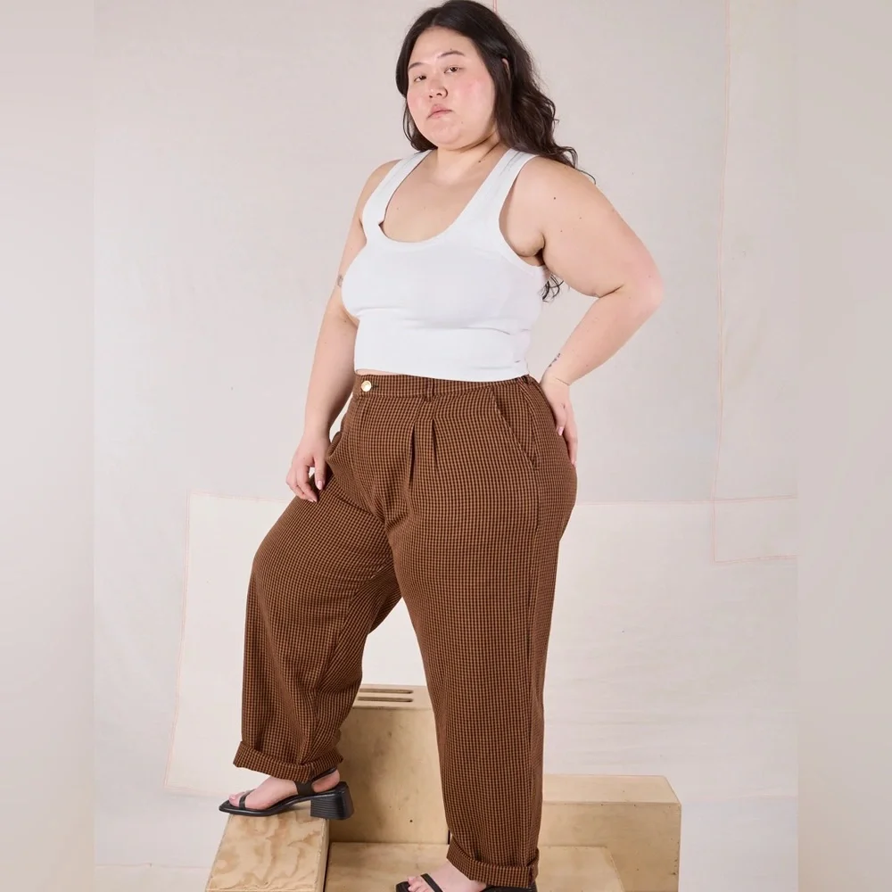 Big Bud Press Brown Checkered Trousers - Picture 2 of 8